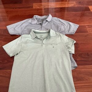 Fabletics Light Green and Gray Polo Shirts